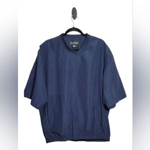 Footjoy Men's Large‎ Pullover Short Sleeve Blue Windbreaker Pockets